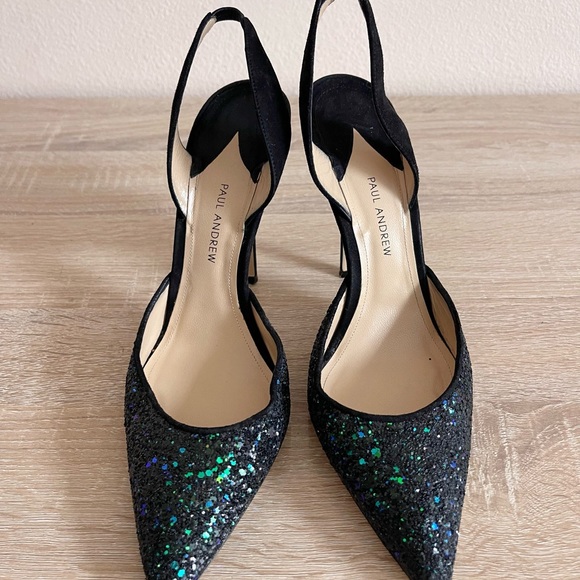 Paul Andrew twilight sparkle Suede Slingback heels Sz 9.5 - Picture 3 of 7